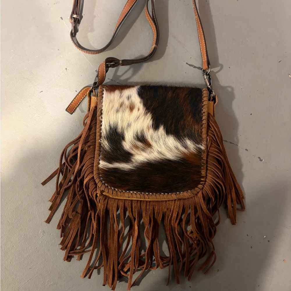 Fringe Leather Crossbody Bag
